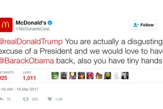 McDonald's изтри пост против Тръмп, акаунтът бил компрометиран