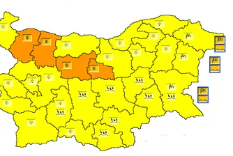 Оранжев код за снеговалежи в четири области