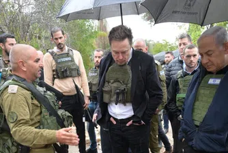 С бронежилетка в кибуц: Мъск посети Израел след антисемитския скандал