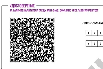„Информационно обслужване“ разработи удостоверение за наличие на антитела