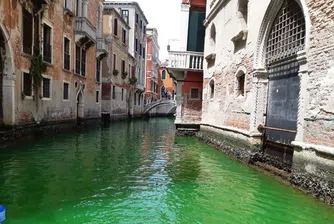 Разследват кой боядиса водата на Канале Гранде във флуоресцентно зелено