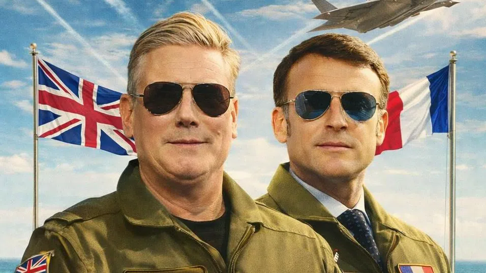 Стармър сложи авиаторски очила като Макрон и го предизвика с класика от Top Gun