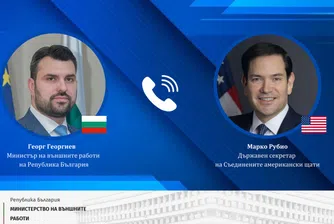Георг Георгиев в телефонен разговор с Марко Рубио: Работим съвместно със САЩ за енергийна сигурност, отбранителни възможности и инвестиции