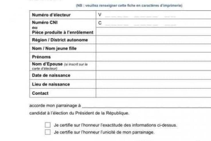La CEI fixe les quotas de parrainages régionaux pour les candidats pour les présidentielles