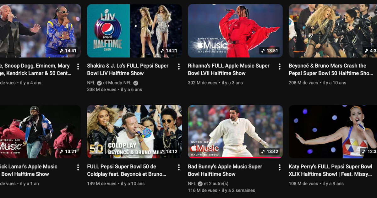 Super Bowl Halftime Show : les performances NFL les plus vues sur ...