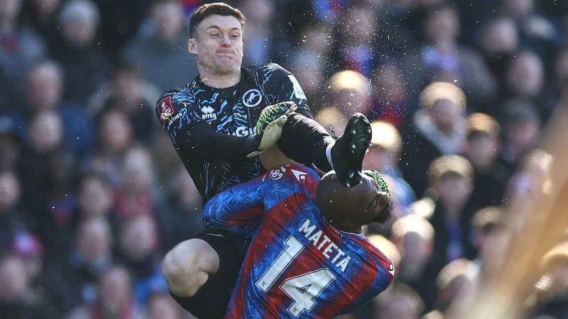 Mateta rushed to hospital after dangerous tackle by goalkeeper in FA Cup