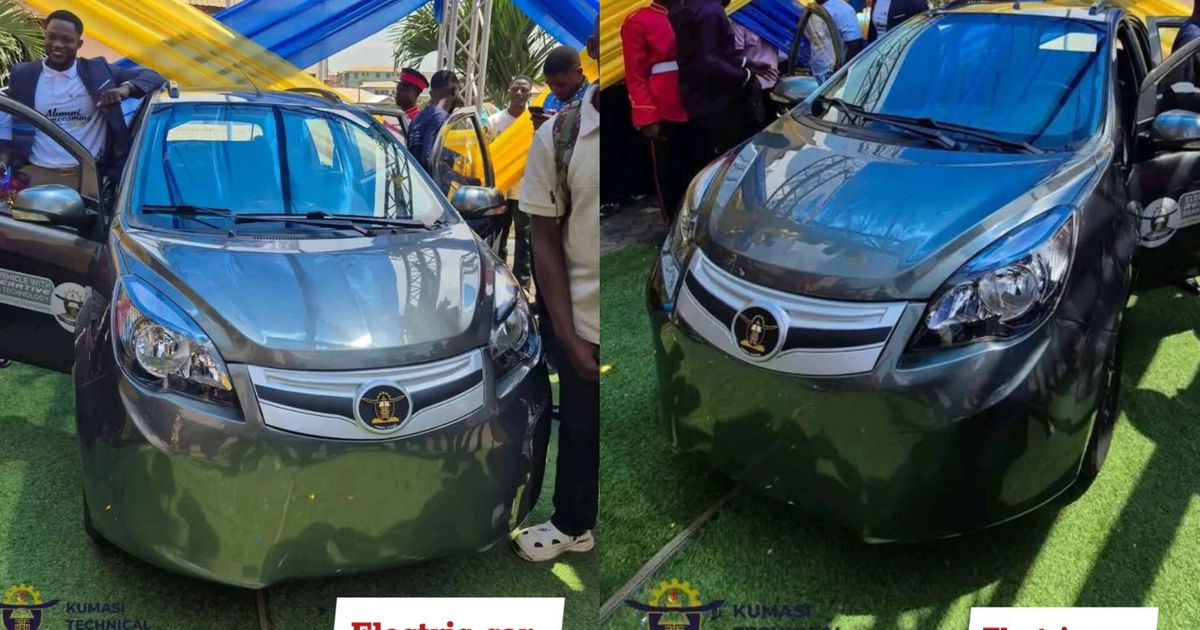 Ghana hits milestone in automobile manufacturing as KsTU students unveil electric car that charges while moving