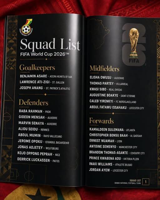 Ayew dropped as Carlos Queiroz names final 26-man Ghana squad for 2026 FIFA World Cup