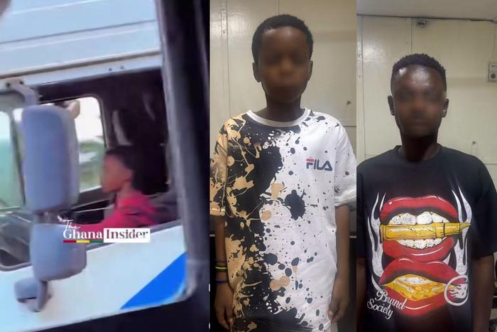 image of the 12-year old boy driving the truck (left), 12-year old boy (middle) and the 34-year-old man suspected to be the driver of the DAF XF 105 articulated truck (right)