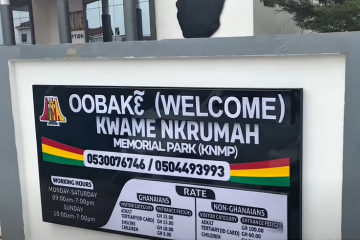 Nkrumah Memorial Park replaces ‘Akwaaba’ and ‘Woezor’ with ‘Oobake’