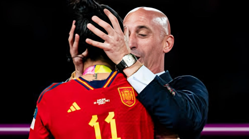 Former Spain football boss in court over infamous kissing of women's player