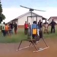 Hilarious reactions as man attempts to fly home-made helicopter (video)