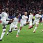 Madrid player celebrates after dramatic penalty shootout victory over Atlético Madrid in the round of 16.