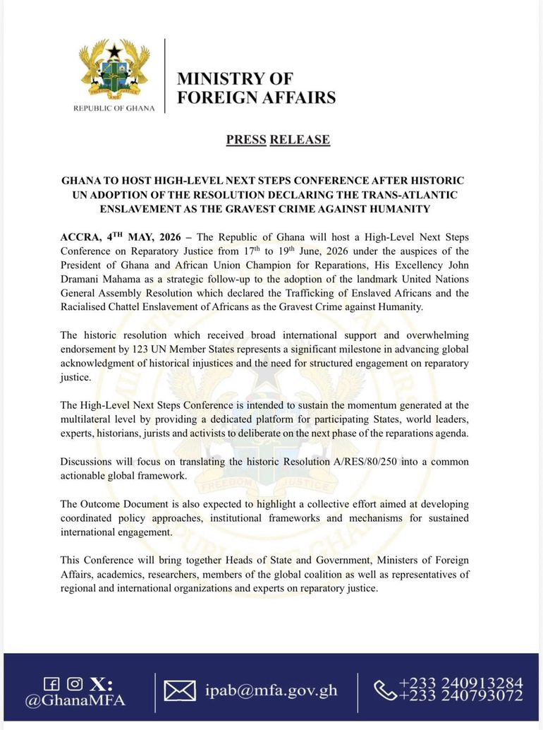 Ministry of Foreign Affairs statement on the meeting, which is a strategic follow-up to Resolution A/RES/80/250, which received overwhelming support from 123 UN Member States
