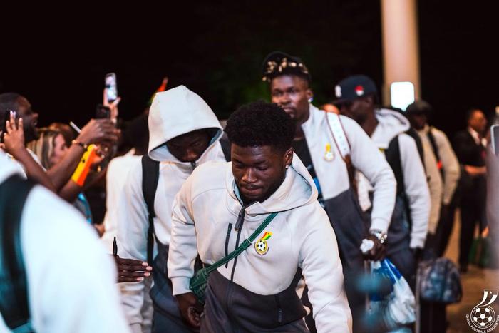 Black Stars arrive in the USA | Photo via GFA