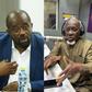 GFA President Kurt Okraku (left) and King Faisal FC owner Alhaji Karim Grusah (right)