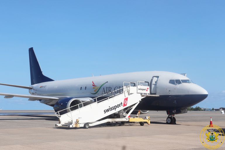 Air Ghana's Boeing 737-400 freighter arrives in Ghana. Image credit: