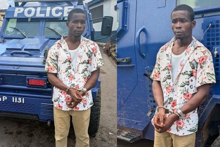 Ebenezer Frimpong arrested for allegedly stealing a police armoured vehicle