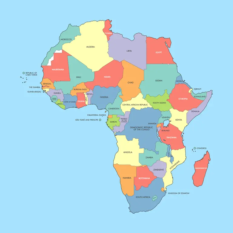 The map of Africa