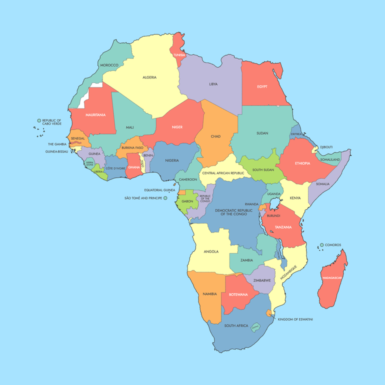 The map of Africa