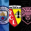 Mnachester City logo (left), RC lens (middle) and Sabah (right)