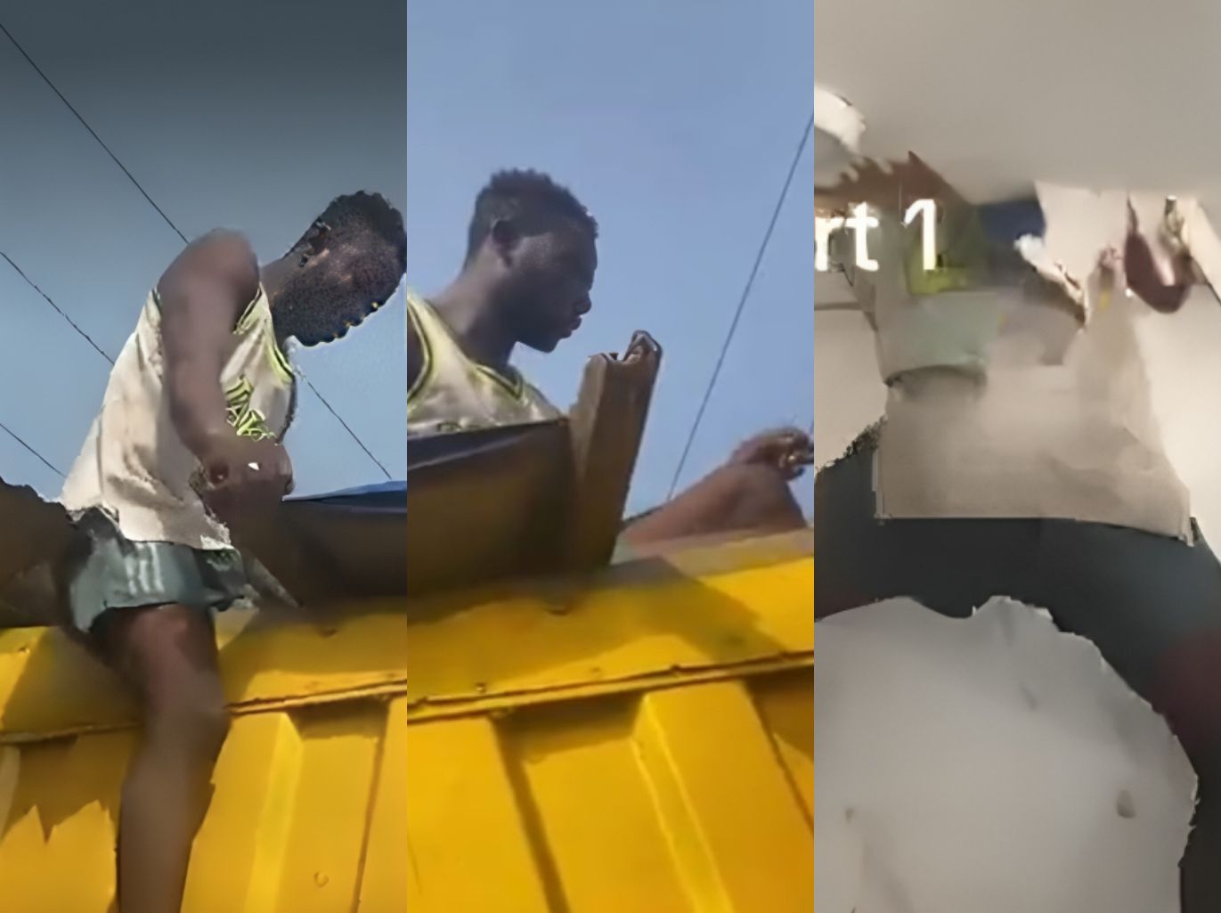 Suspected thief demonstrates how he broke into a mobile money shop to steal [video]