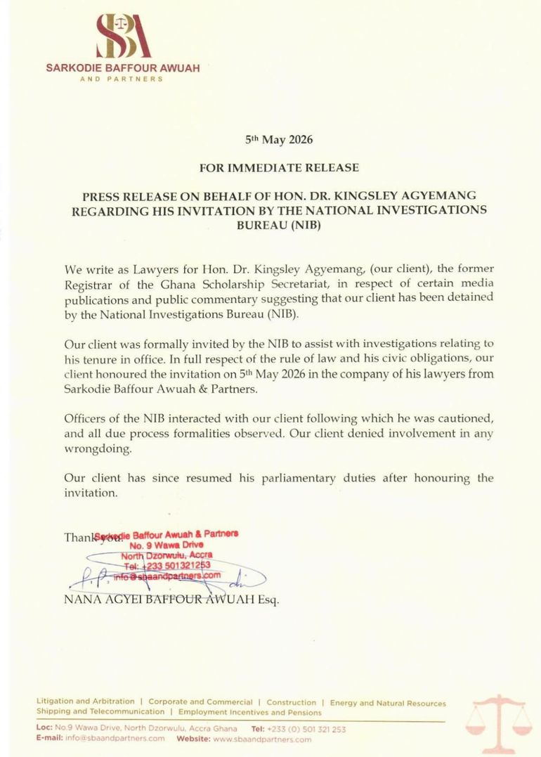 In a statement issued on Tuesday, May 5, 2026, the legal team said their client voluntarily honoured the invitation in the company of his lawyers.