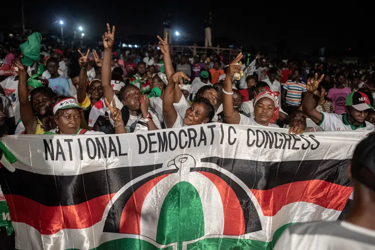 National Democratic Congress (NDC) supporters in Accra. © Cristina Aldehuela/AFP