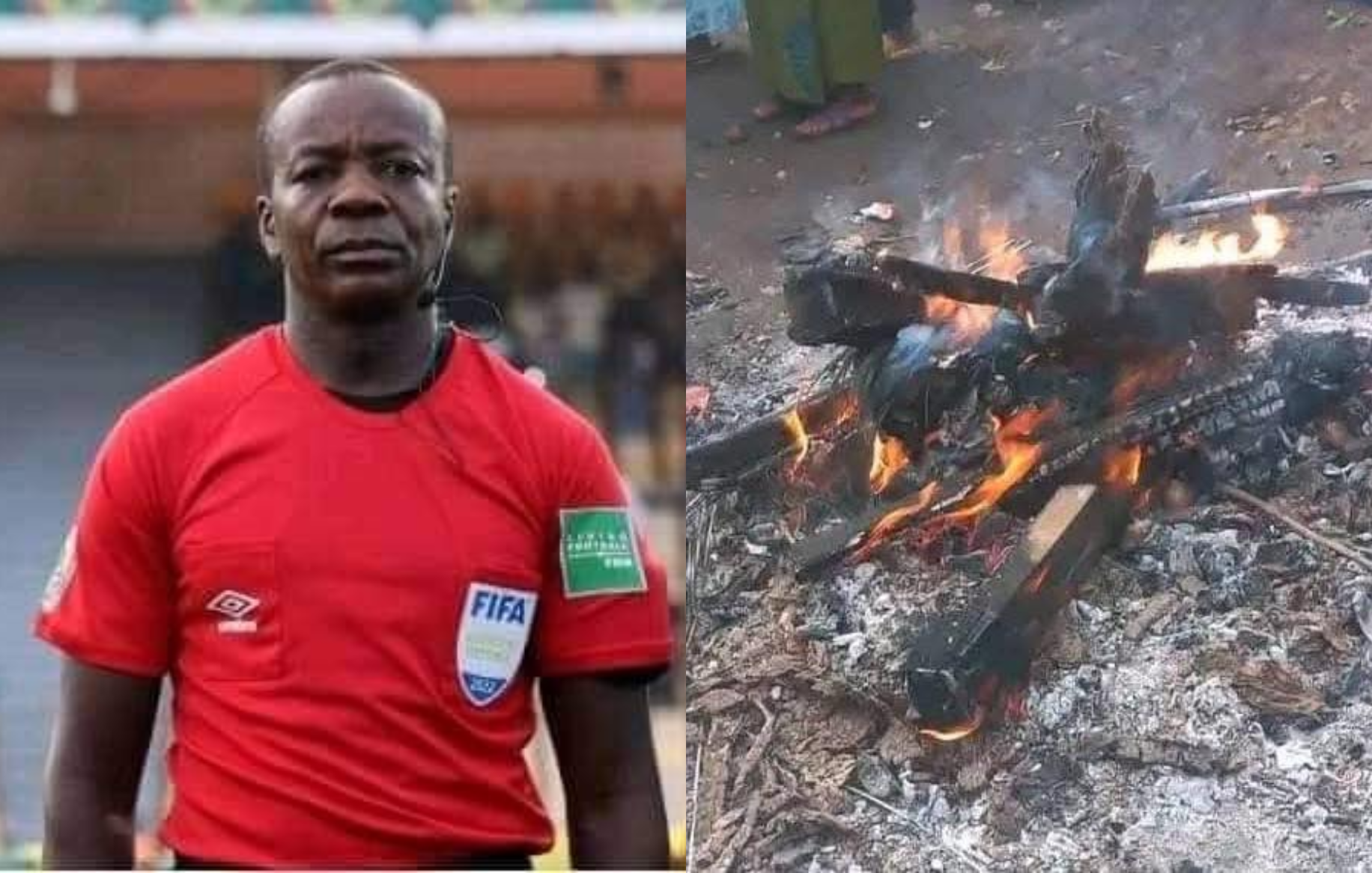 Referee burned alive to death by angry mob in DR Congo