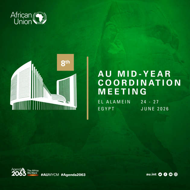 The Eighth Mid-Year Coordination Meeting of the African Union is expected to take place from June 24 to 27, 2026, in El Alamein, Egypt