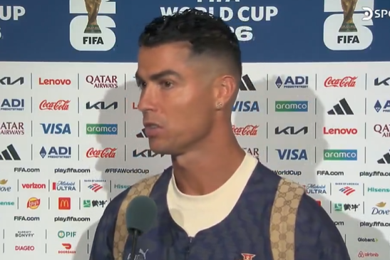 Cristiano Ronaldo speaking after the match