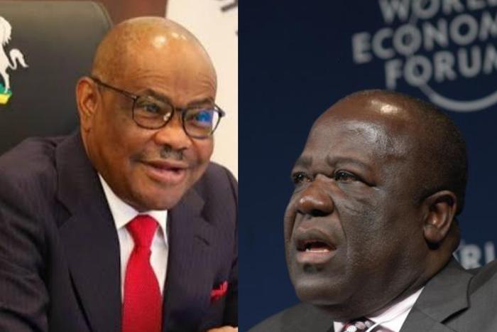 Minister of the Federal Capital Territory (FCT), Nyesom Wike (left), Ghanaian businessman Sir Sam Jonah (right)