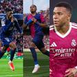 Ousmane Dembele (left), Raphinha (middle) and Kylian Mbappé (right)