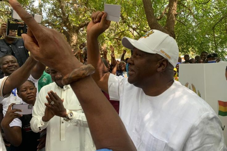 ‘My victory is obvious’ - Mahama as he casts ballot in Bole