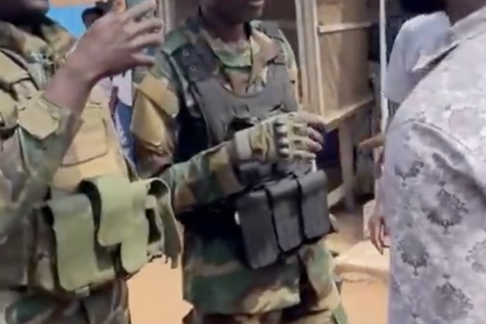 2 armed soldiers clash with civilian at polling centre in Obuasi East amid ongoing 2024 elections