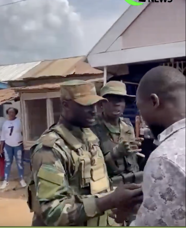 2 armed soldiers clash with civilian at polling centre in Obuasi East amid ongoing 2024 elections