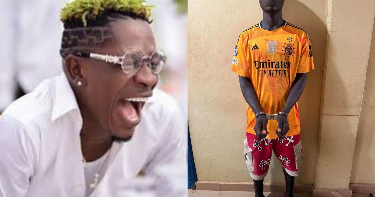 Man arrested for threatening police and military officers begs Shatta Wale for help (video)