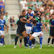 Player punches teammate during heated fight in Betis-Como pre-season game (Video)
