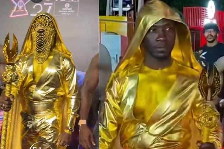 27th TGMA: Hiplife legend Okyeame Kwame sparks reactions with powerful galamsey-inspired outfit