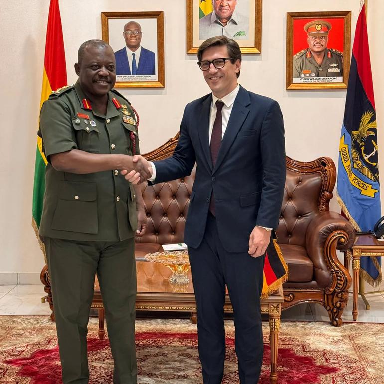 A courtesy call with the Chief of the Defence Staff, Lieutenant General William Agyapong, by Ambassador Frederik Landshöft