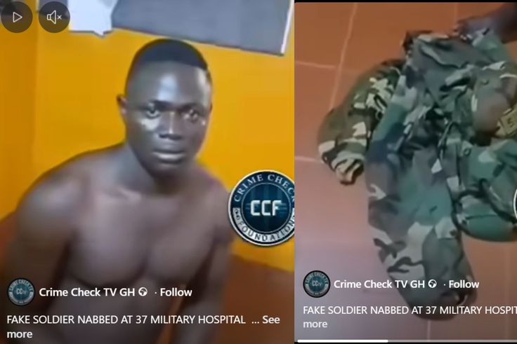 Fake soldier arrested at 37 Military Hospital while visiting his nurse girlfriend
