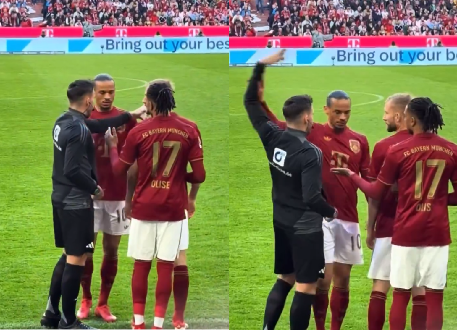 Bayern star Leroy Sane in danger after furiously pushing match official (Video)