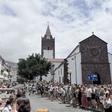 Large crowd gathered at a  Cathedral in Ronaldo's hometown on August 8 following reports that Ronaldo was getting married