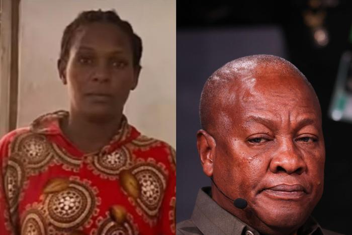 TikToker Camilla Alhassan (left) and Pres. John Dramani Mahama (right)
