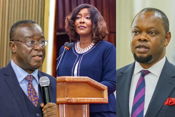 Chief Justice Paul Baffoe-Bonnie (left), Efua Ghartey GBA President (middle) and Deputy Attorney-General Dr Justice Srem-Sai