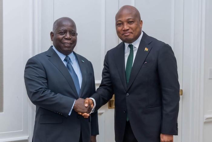 Prime Minister of the Commonwealth of Bahamas, The Hon. Philip Edward Davis and Ghana's Foreign Minister, Samuel Okudzeto Ablakwa
