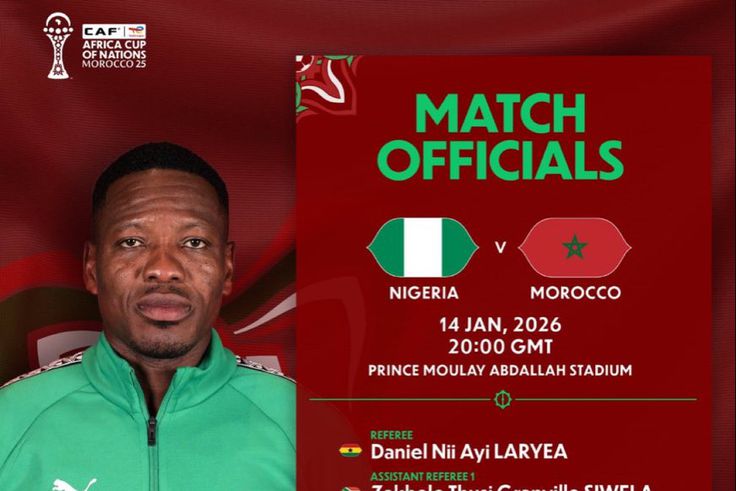 Ghana’s Daniel Laryea to officiate Nigeria vs Morocco in high-stakes AFCON semi-final