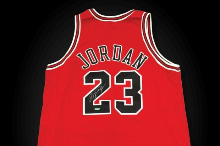 A Chicago Bulls jersey Michael Jordan wore during the 1998 NBA Finals was sold by Hunt Auctions through a private treaty sale. (Photo via Hunt Auctions)