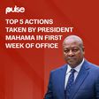 Top 5 actions taken by President Mahama in his first week of office