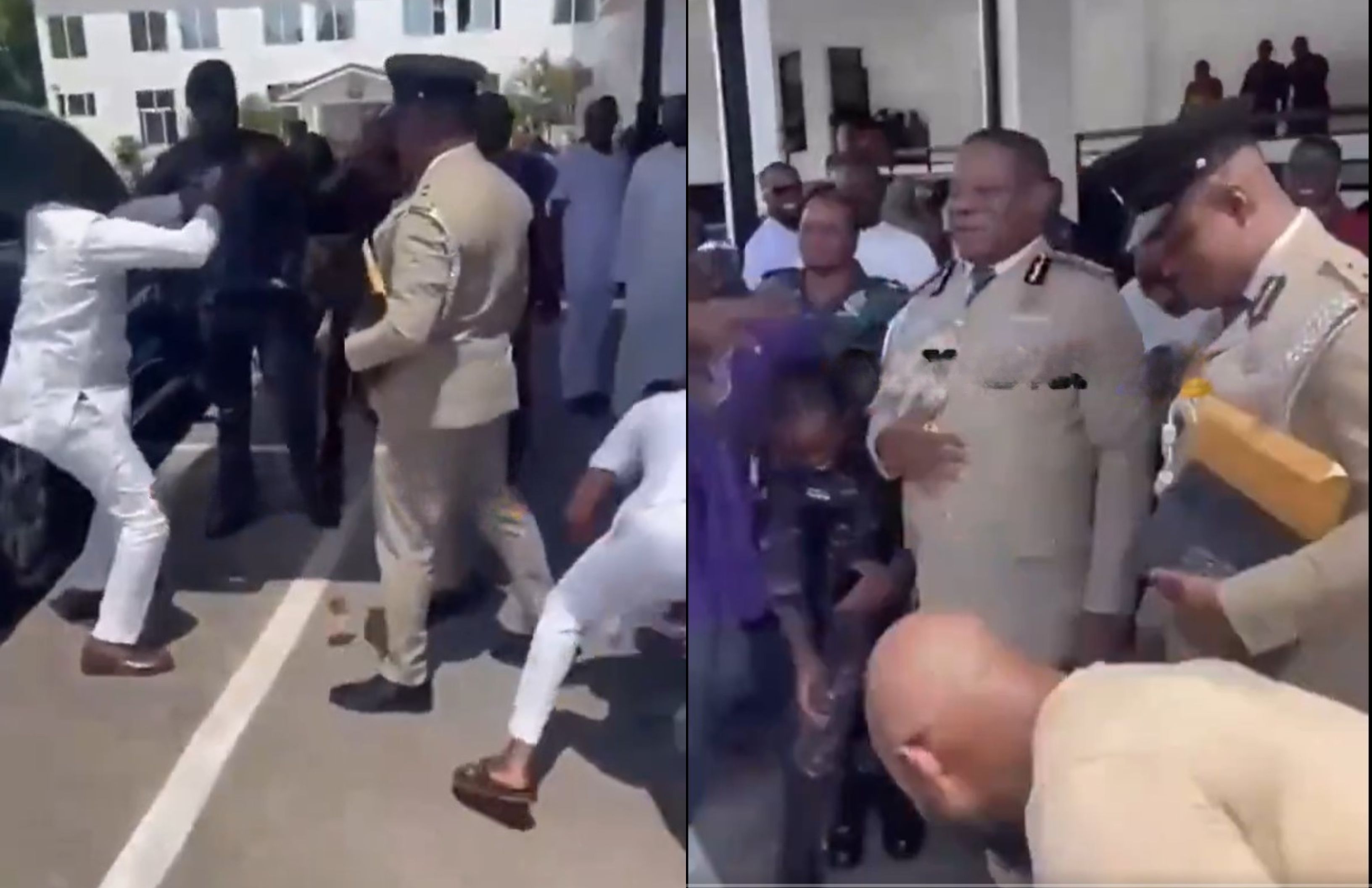 Police officers spray COP Yohuno with cash as they jubilate over IGP appointment